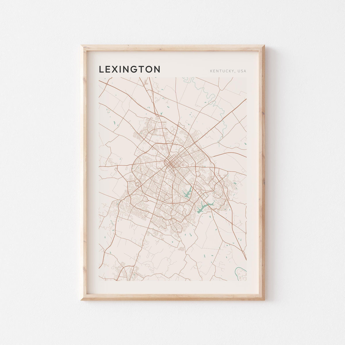 lexington, kentucky map poster - image 1