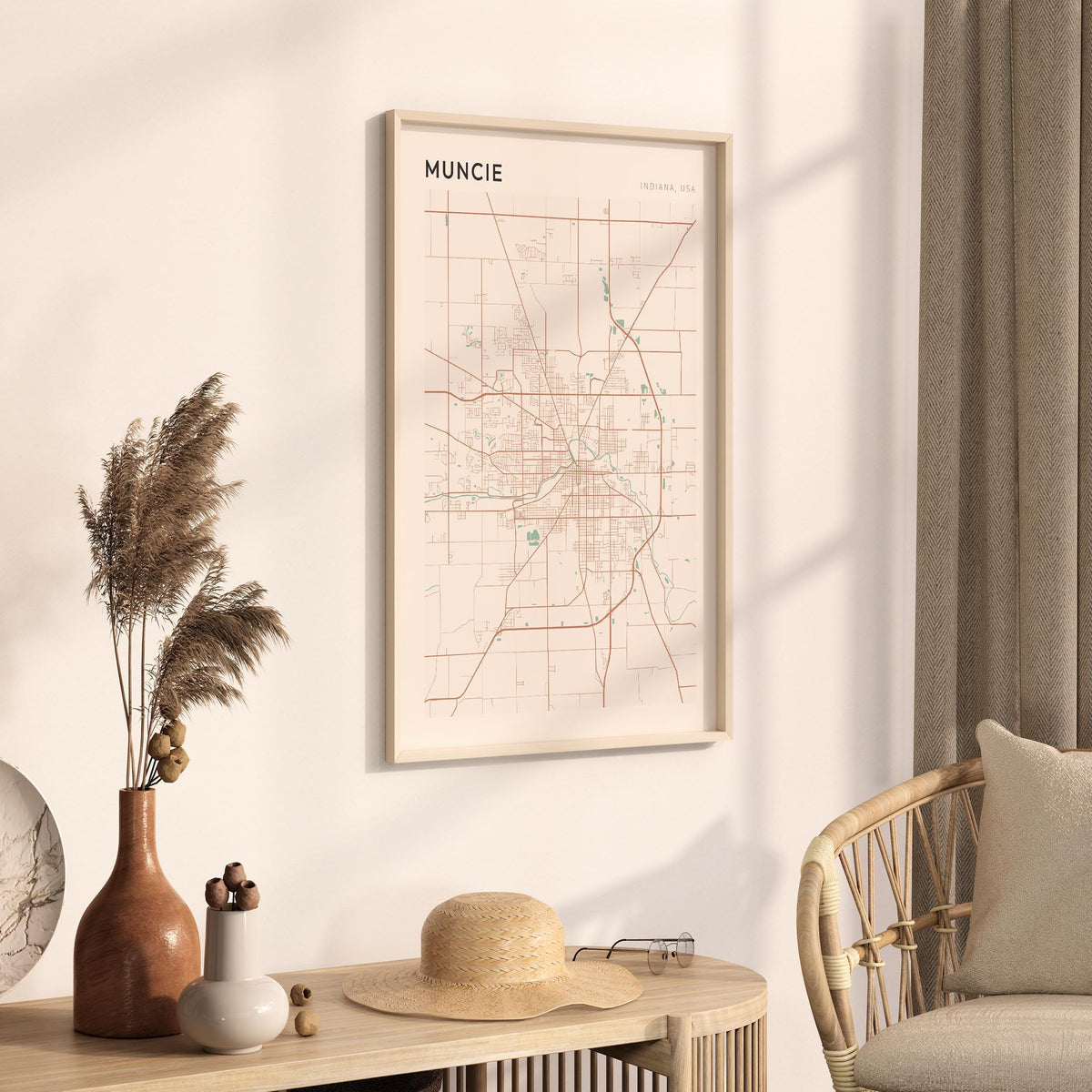 muncie, indiana map poster - image 2