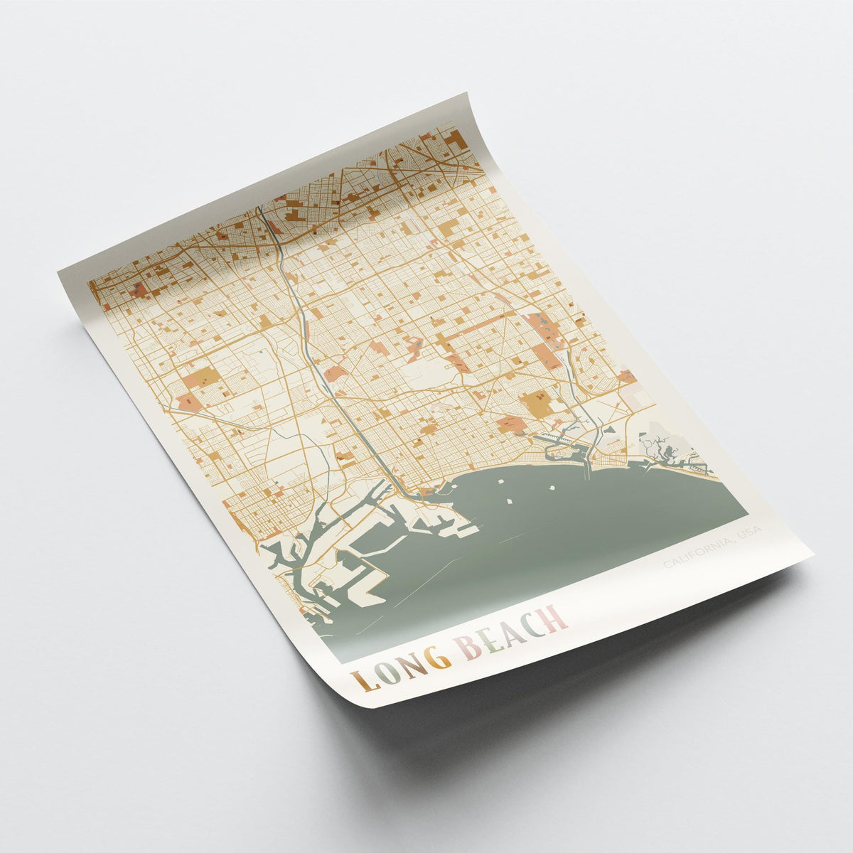 long beach, california map poster - image 4
