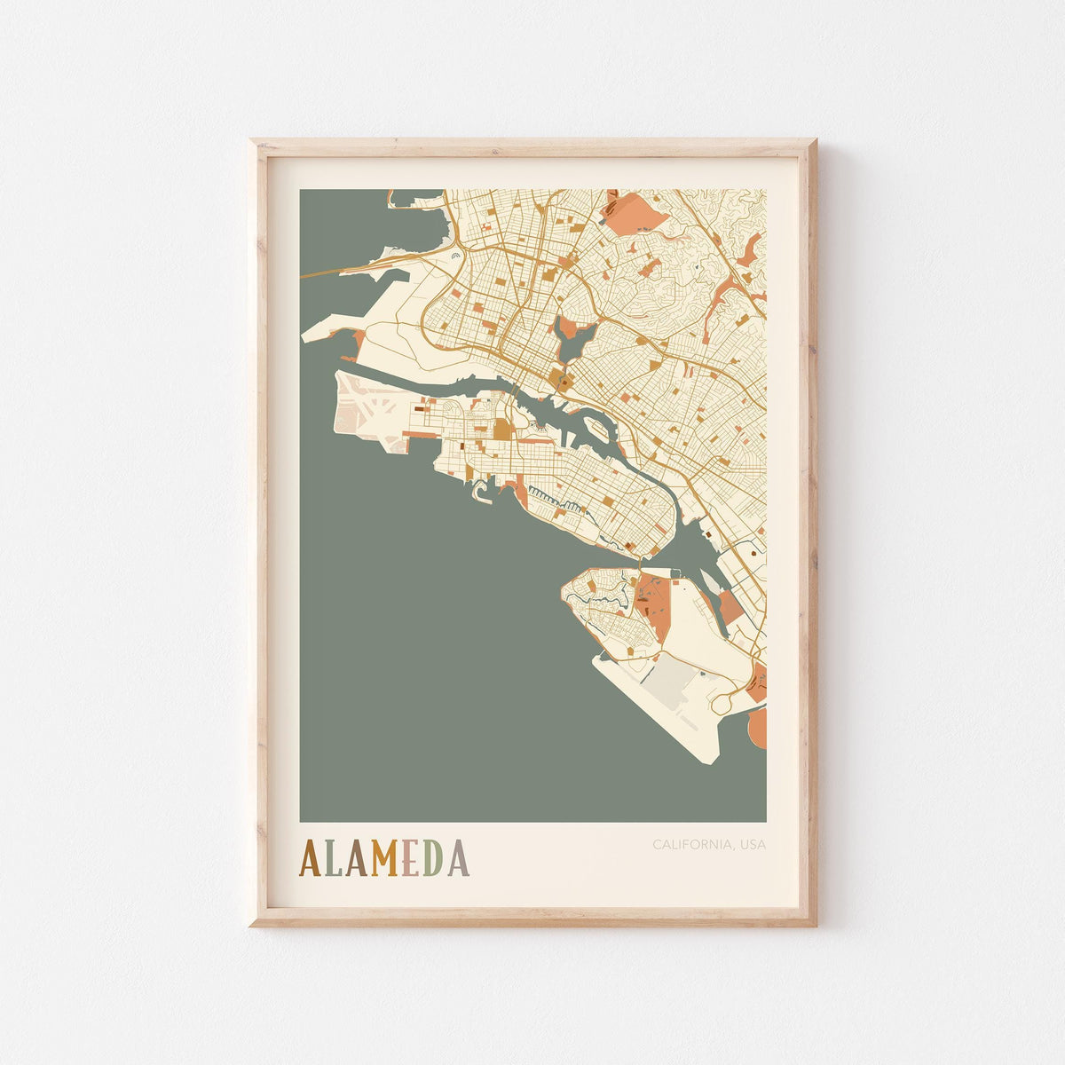 alameda, california map poster - image 1