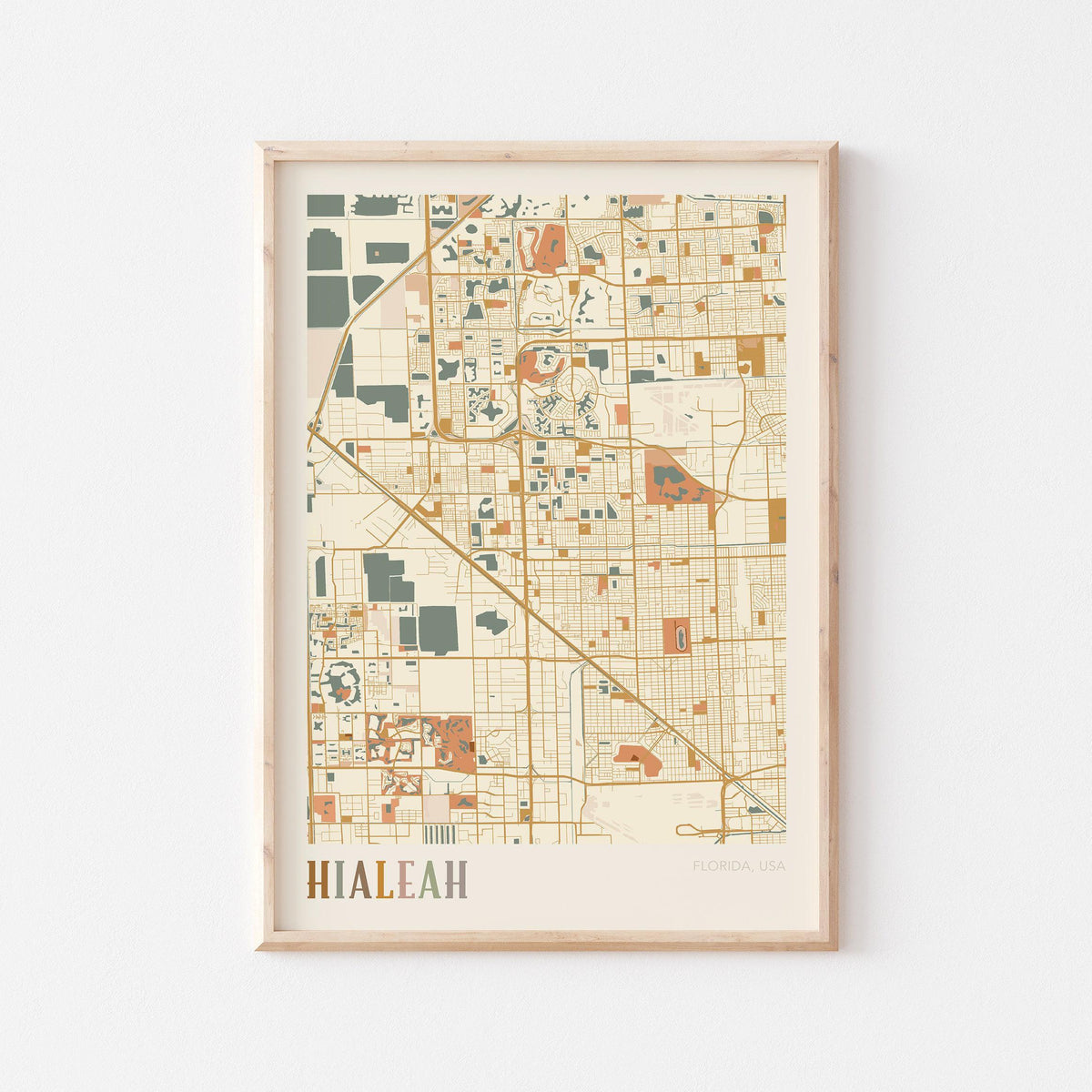 hialeah, florida map poster - image 1