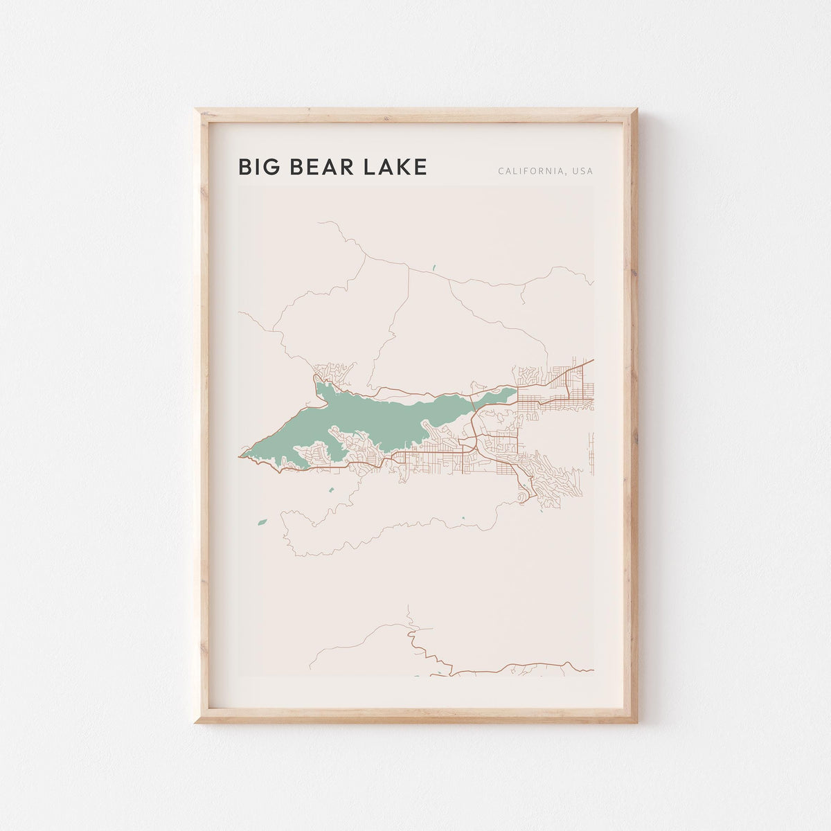 big bear lake, california map poster - image 1