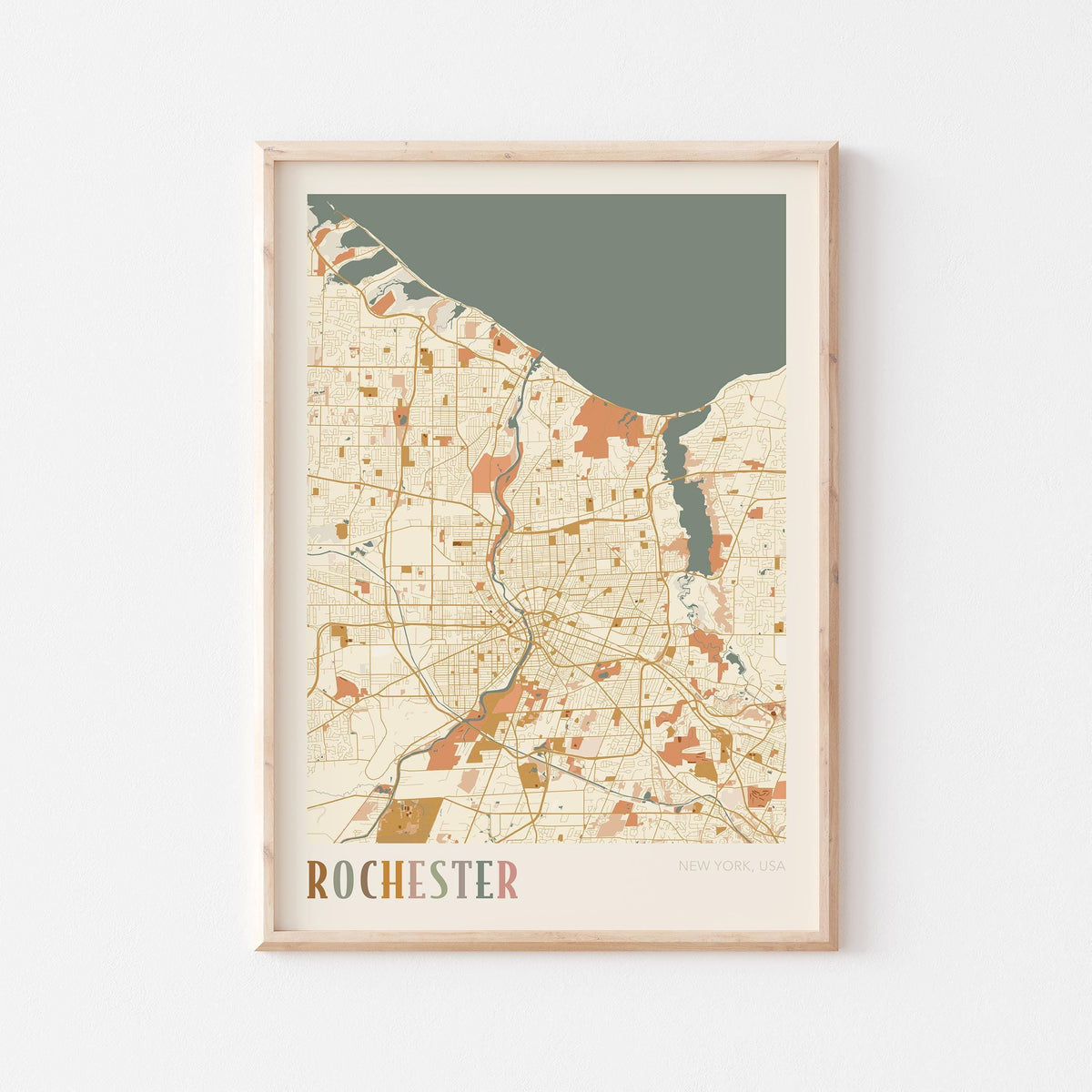 rochester, new york map poster - image 1