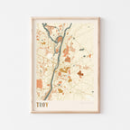 troy, new york map poster - image 1