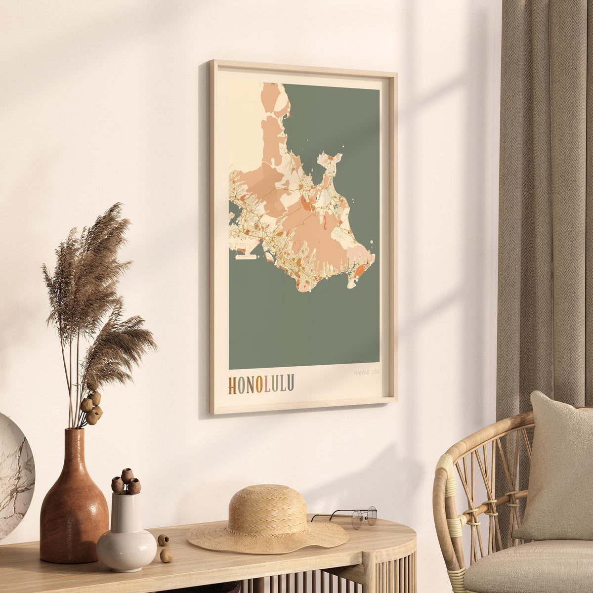 honolulu, hawaii map poster - image 2