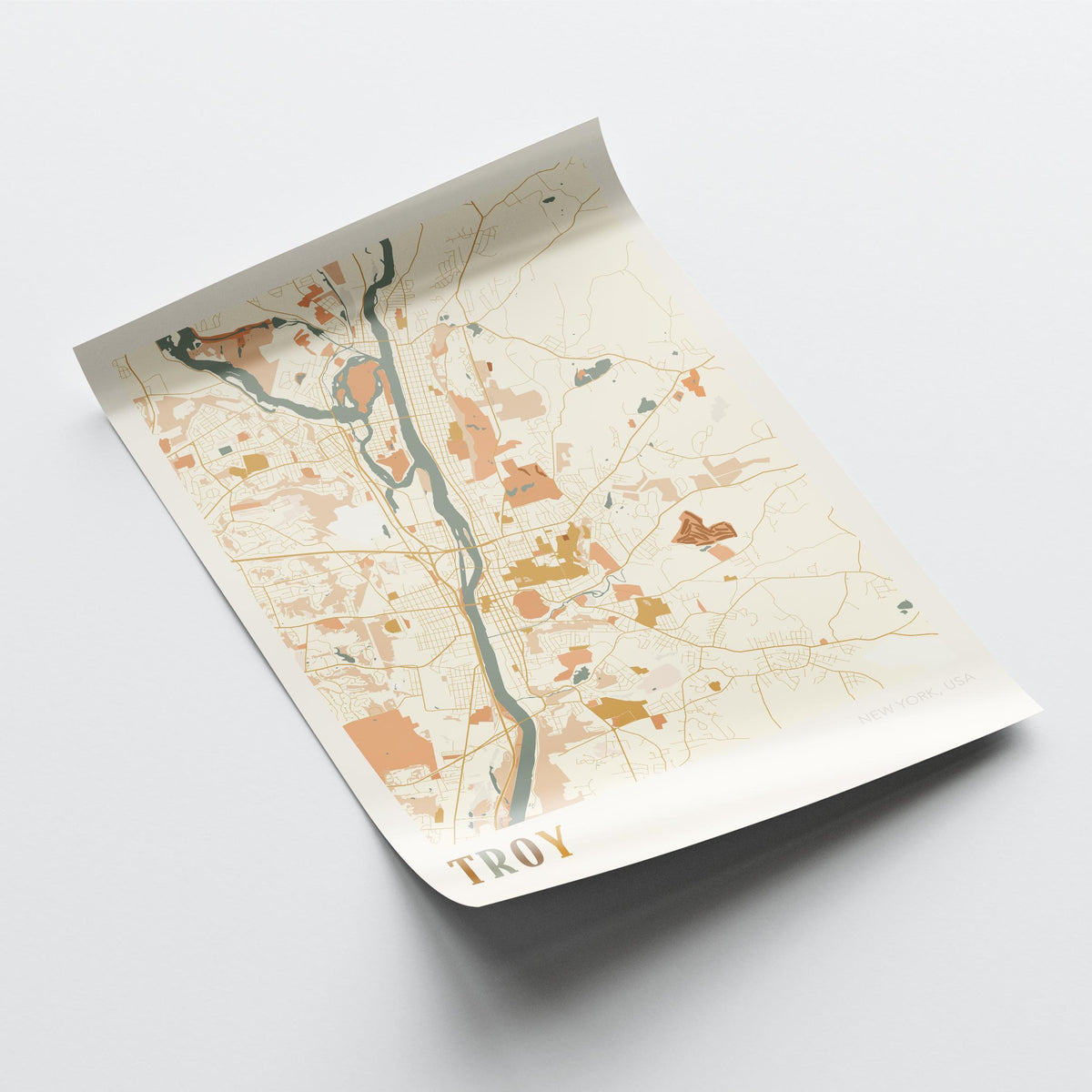 troy, new york map poster - image 4