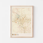 wichita, kansas map poster - image 1