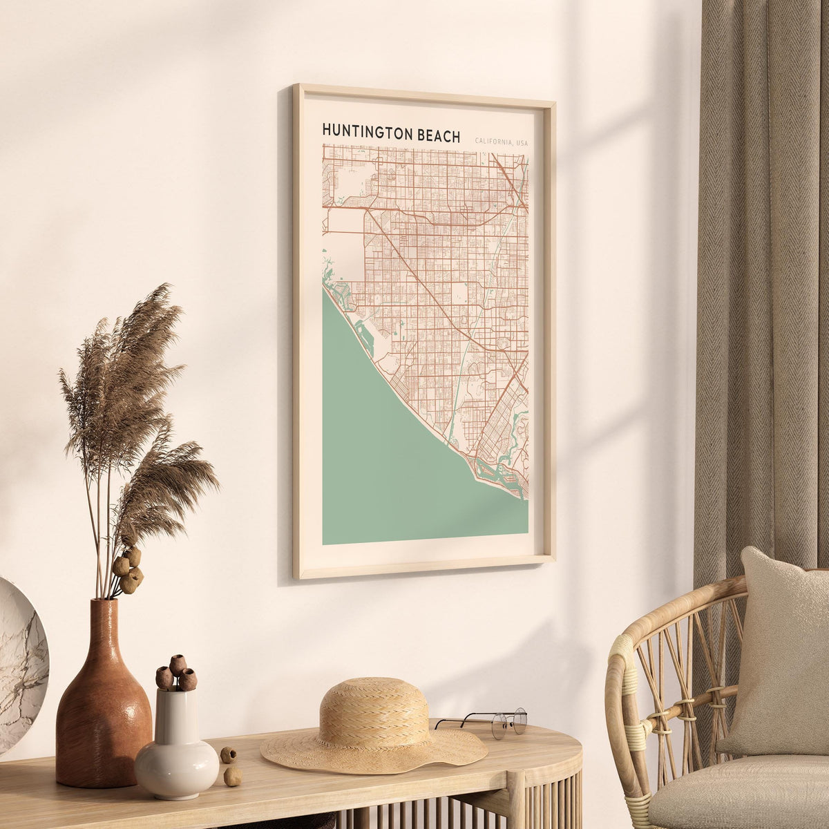 huntington beach, california map poster - image 2