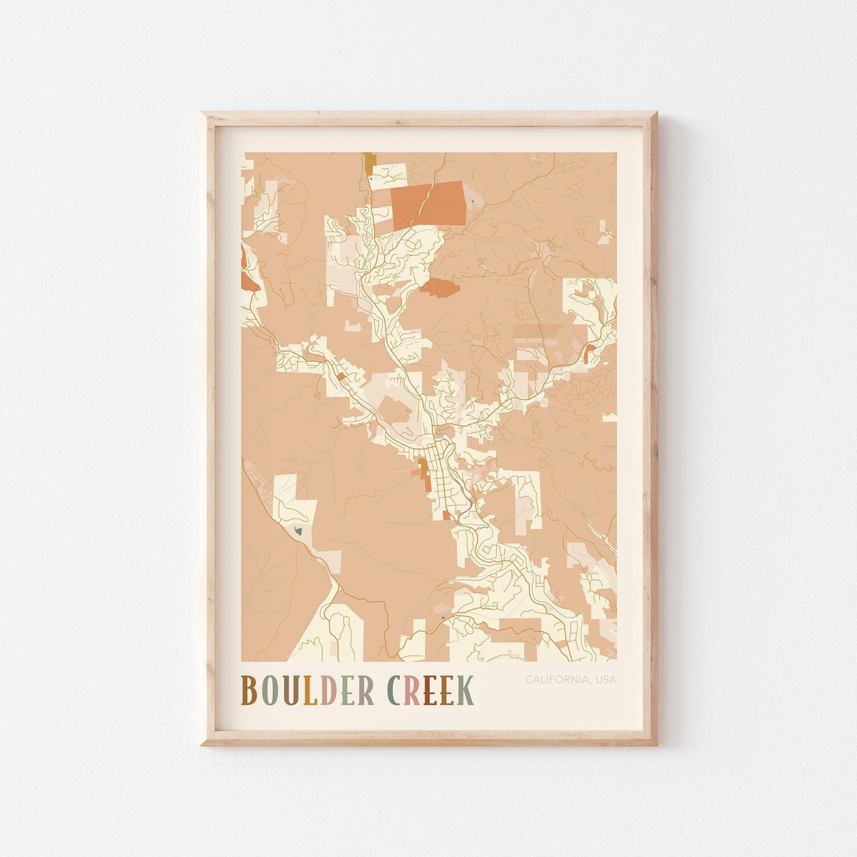 boulder creek, california map poster - image 1