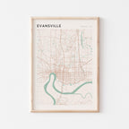evansville, indiana map poster - image 1