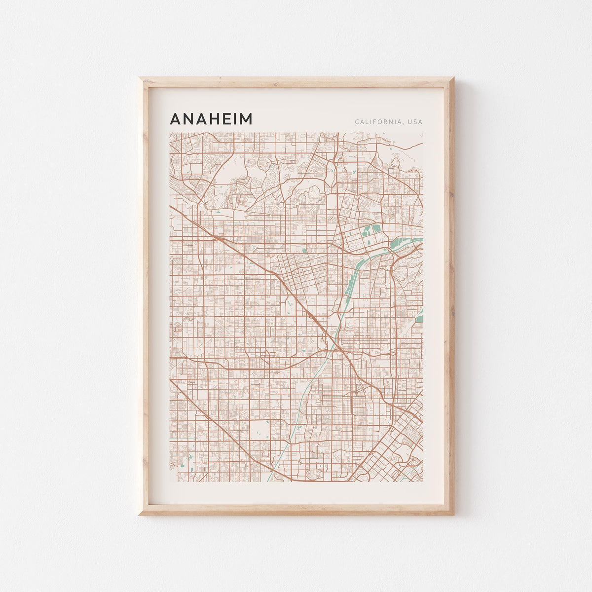 anaheim, california map poster - image 1