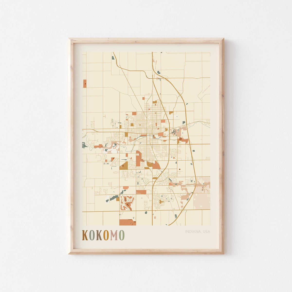kokomo, indiana map poster - image 1