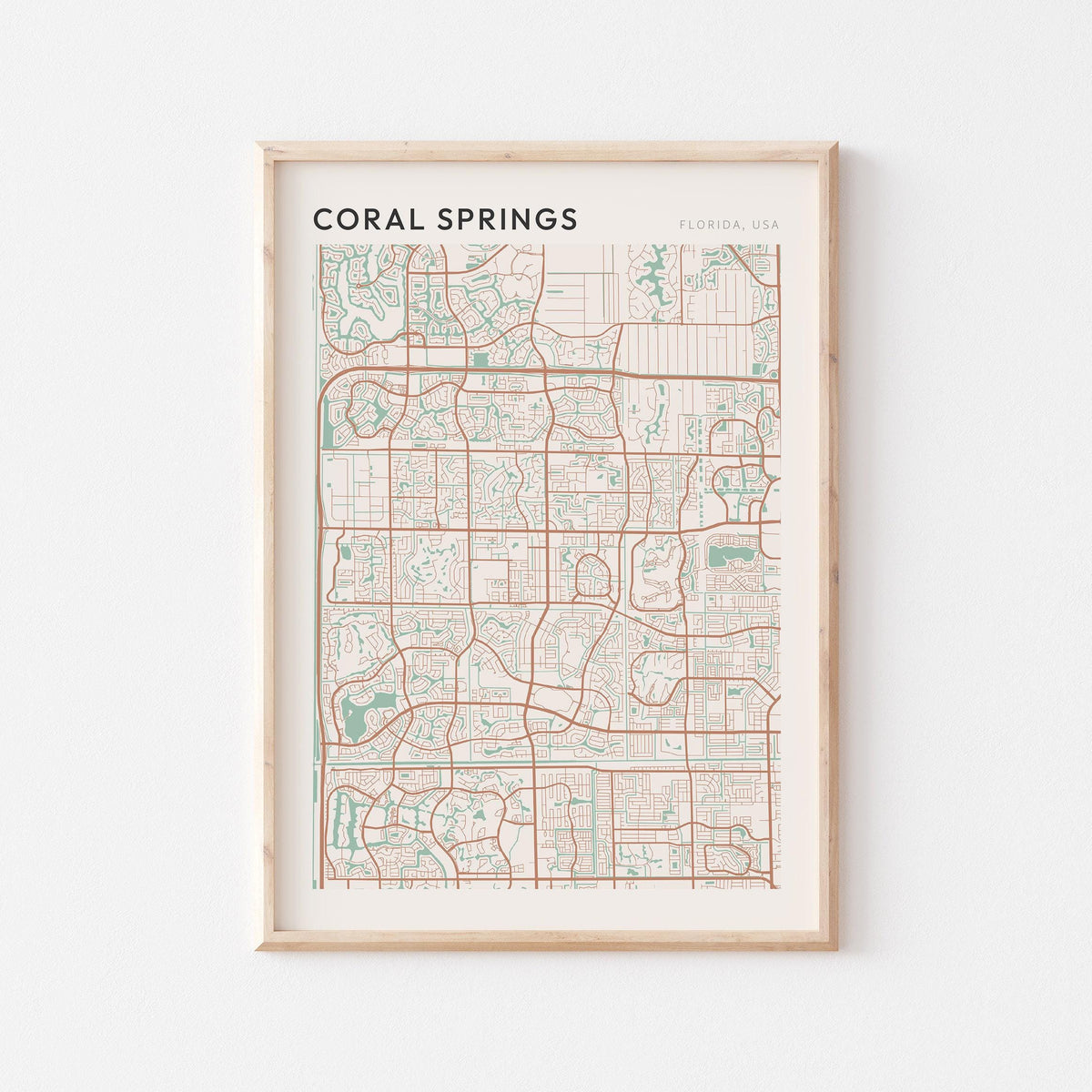 coral springs, florida map poster - image 1