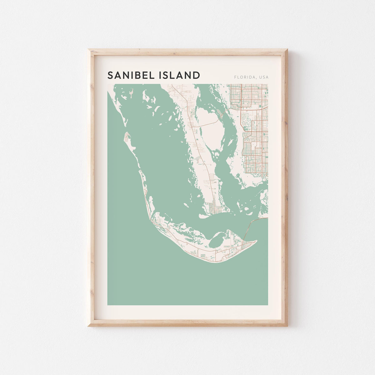 sanibel island, florida map poster - image 1