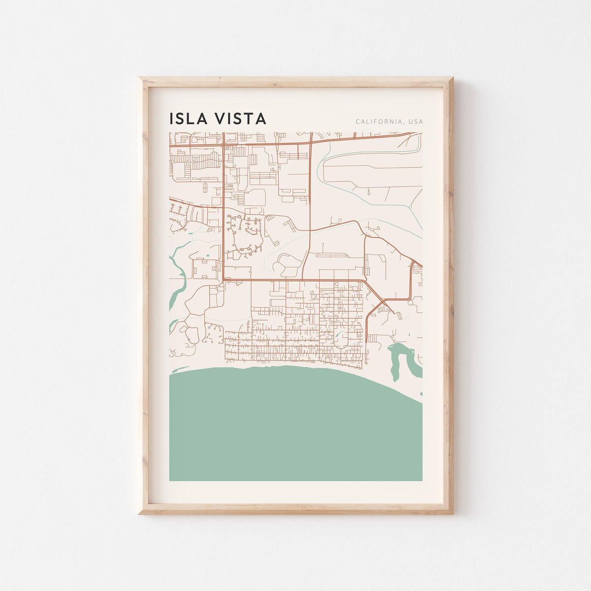 isla vista, california map poster - image 1