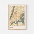 bronx, new york map poster - image 1