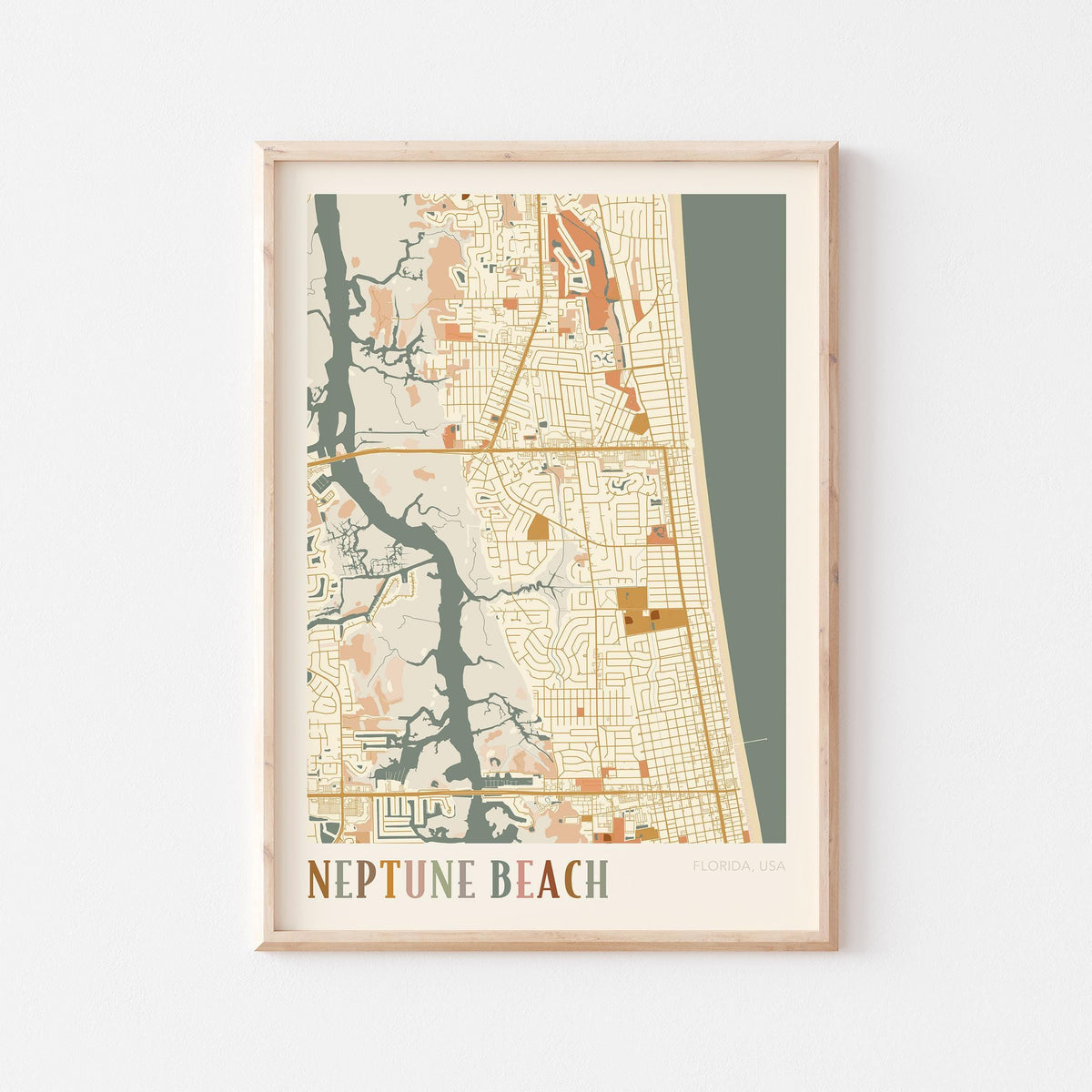 neptune beach, florida map poster - image 1