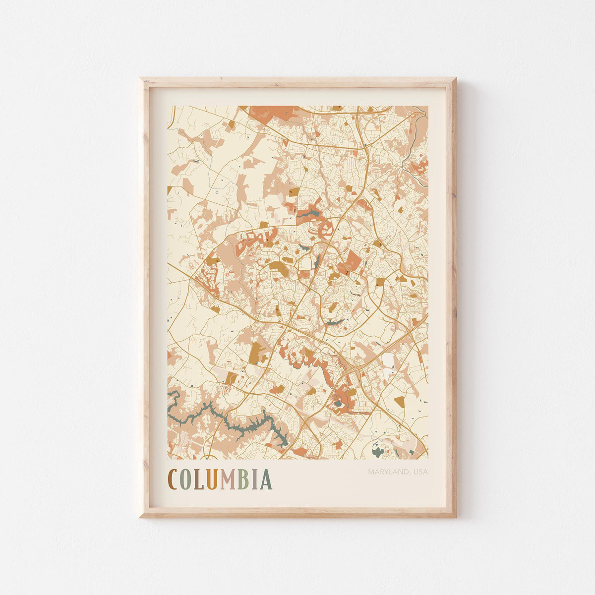 columbia, maryland map poster - image 1