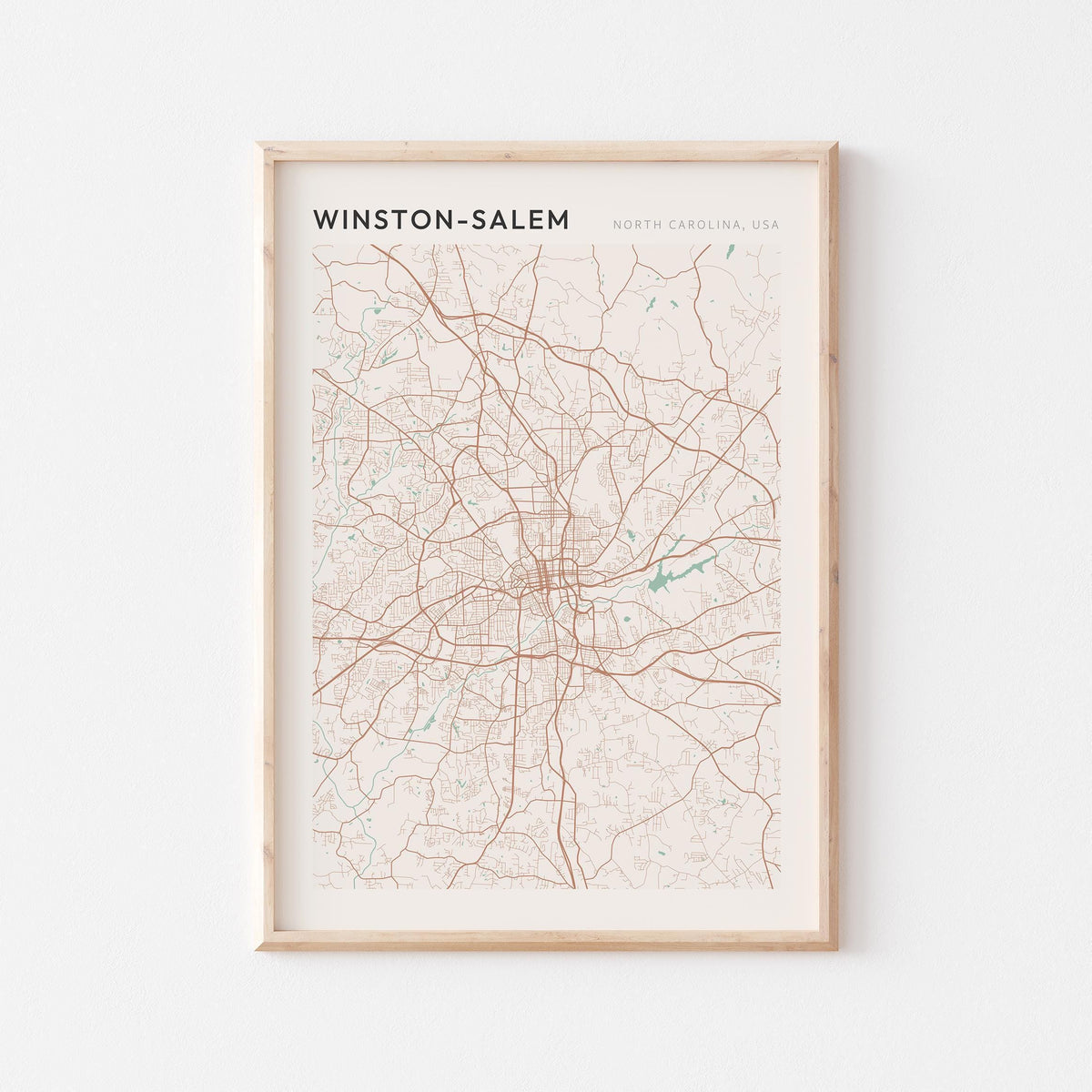 winston-salem, north carolina map poster - image 1
