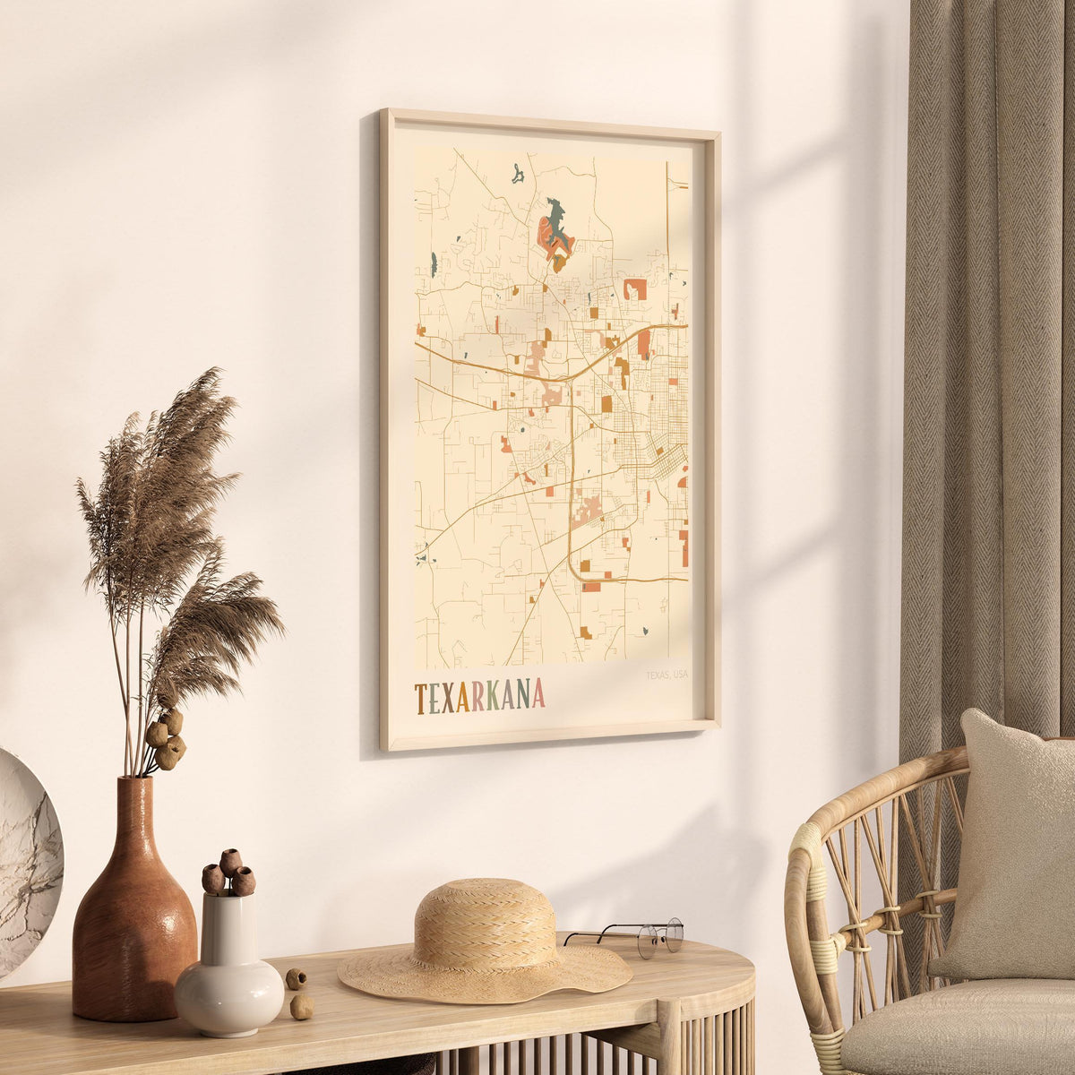 texarkana, texas map poster - image 2
