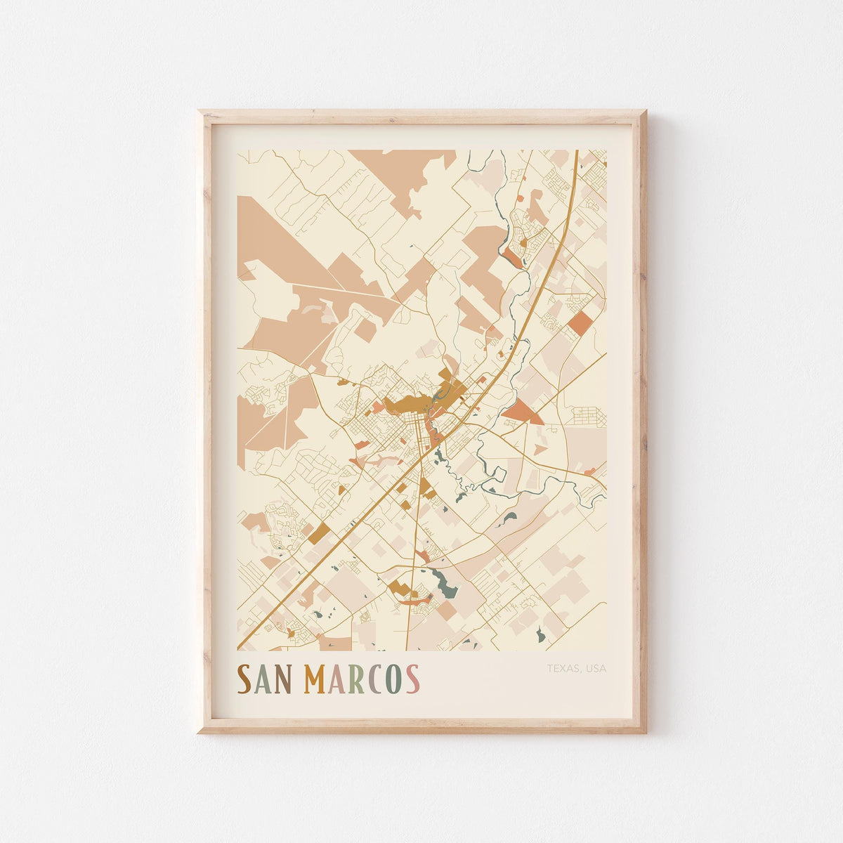 san marcos, texas map poster - image 1