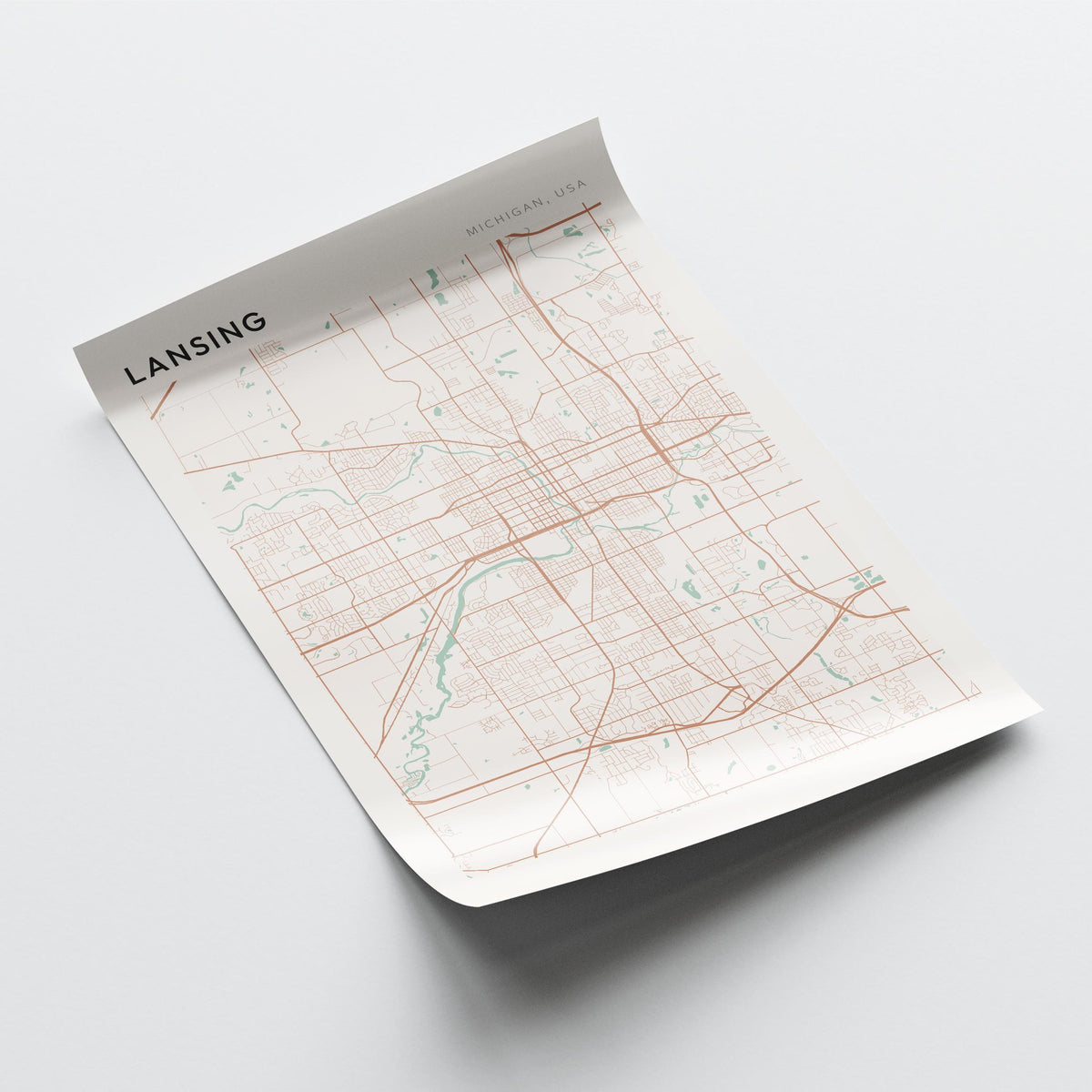 lansing, michigan map poster - image 4