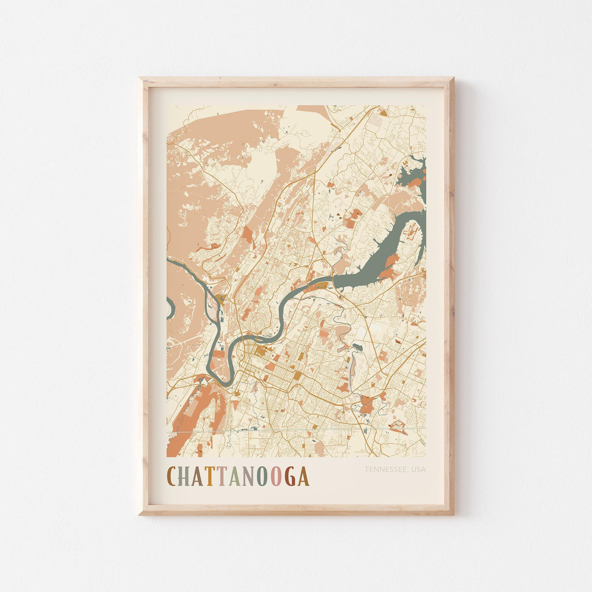 chattanooga, tennessee map poster - image 1