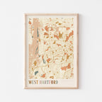 west hartford, connecticut map poster - image 1