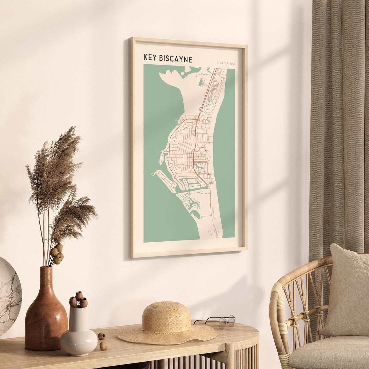 key biscane, florida map poster - image 2