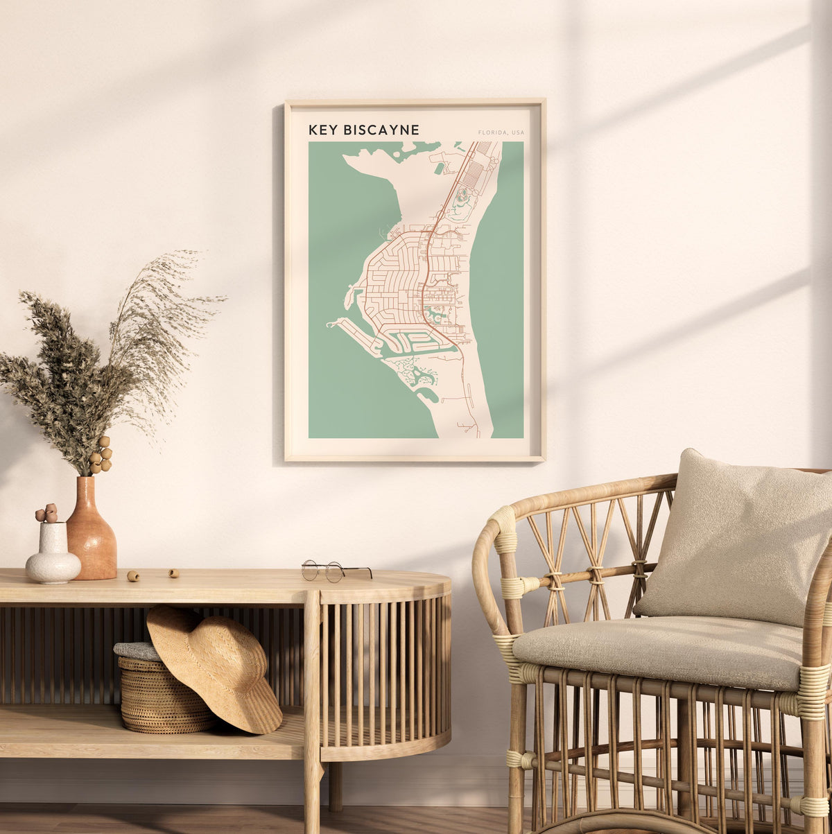 key biscane, florida map poster - image 3