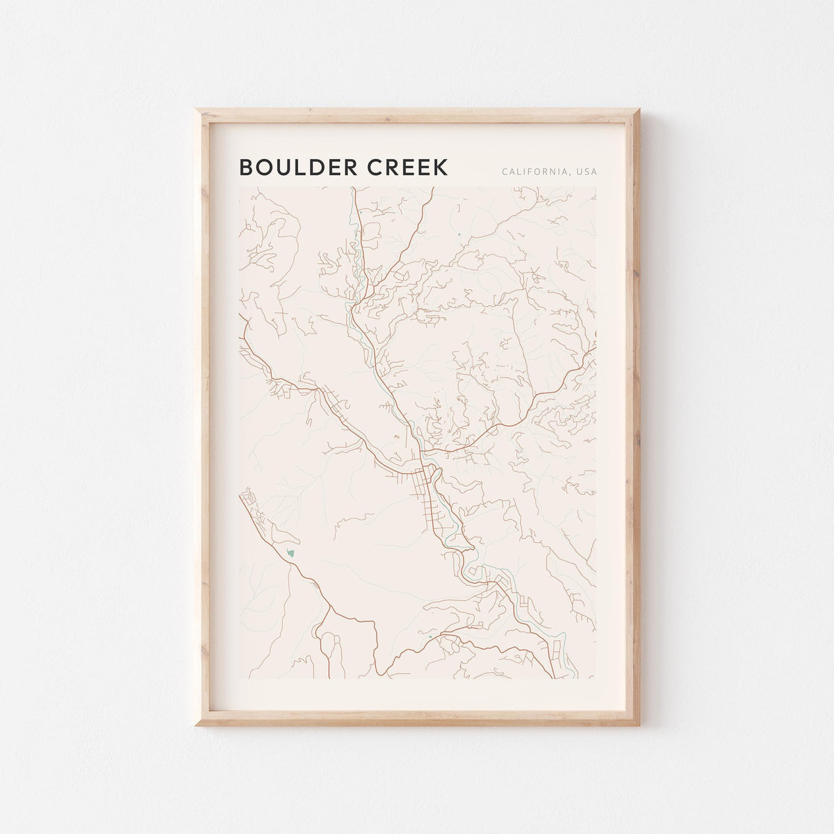 boulder creek, california map poster - image 1