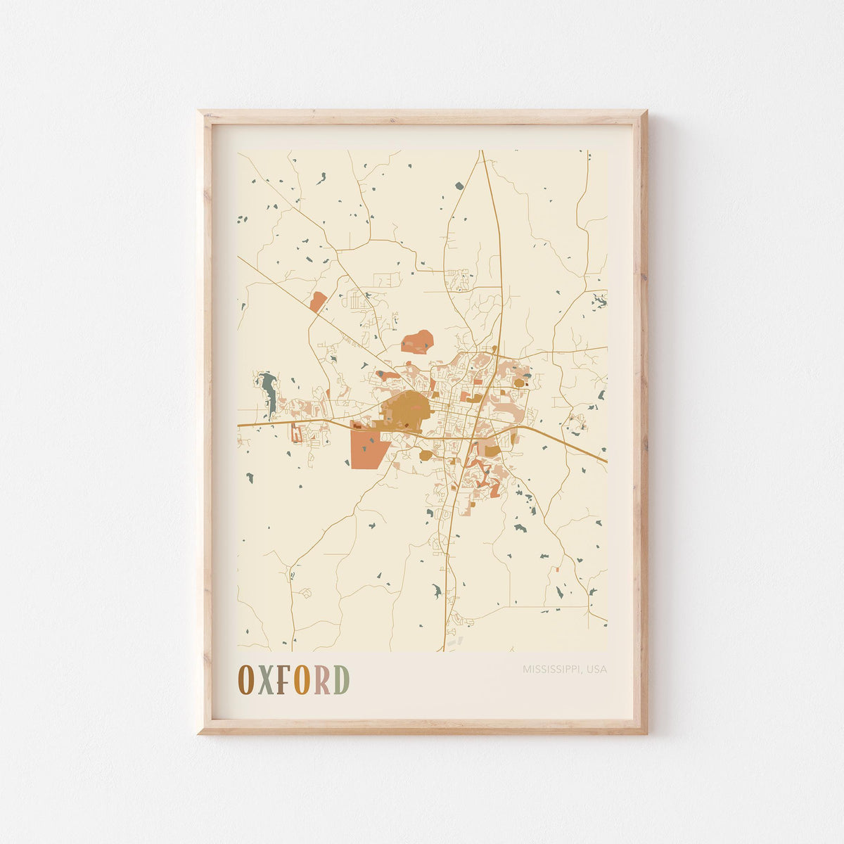 oxford, mississippi map poster - image 1