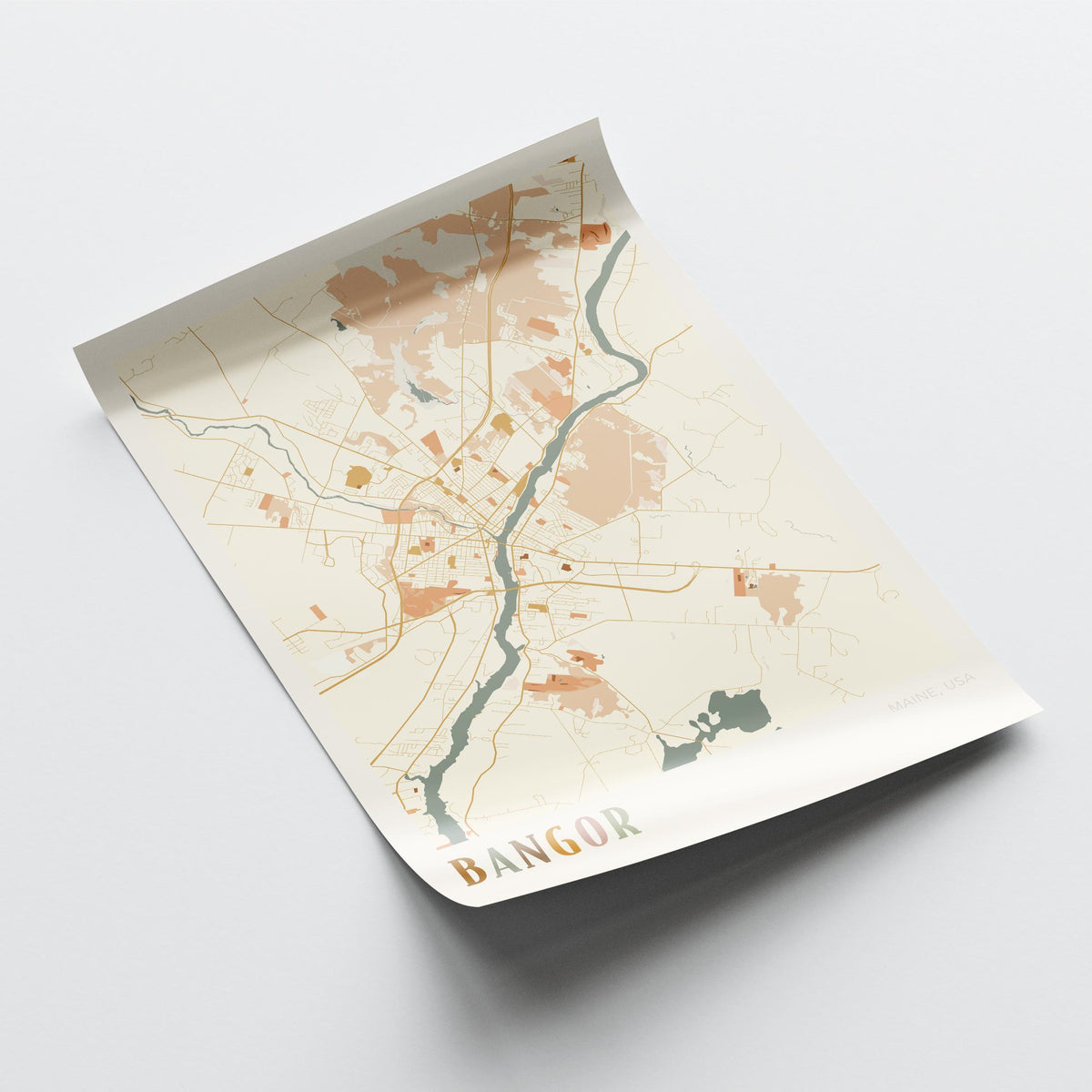 bangor, maine map poster - image 4