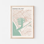 marina del rey, california map poster - image 1