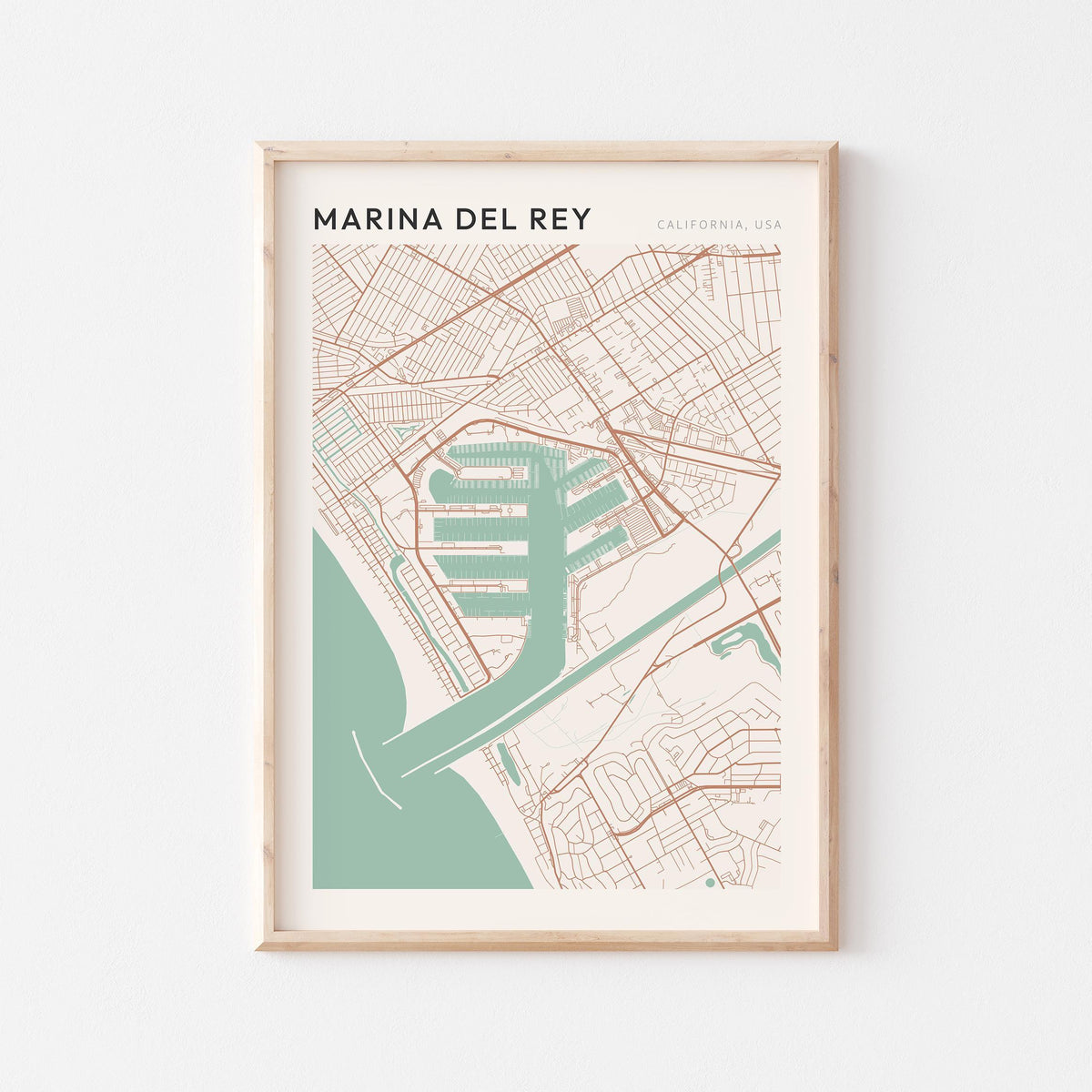 marina del rey, california map poster - image 1