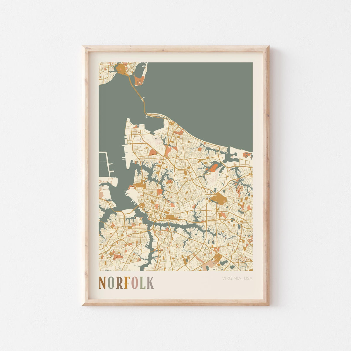 norfolk, virginia map poster - image 1