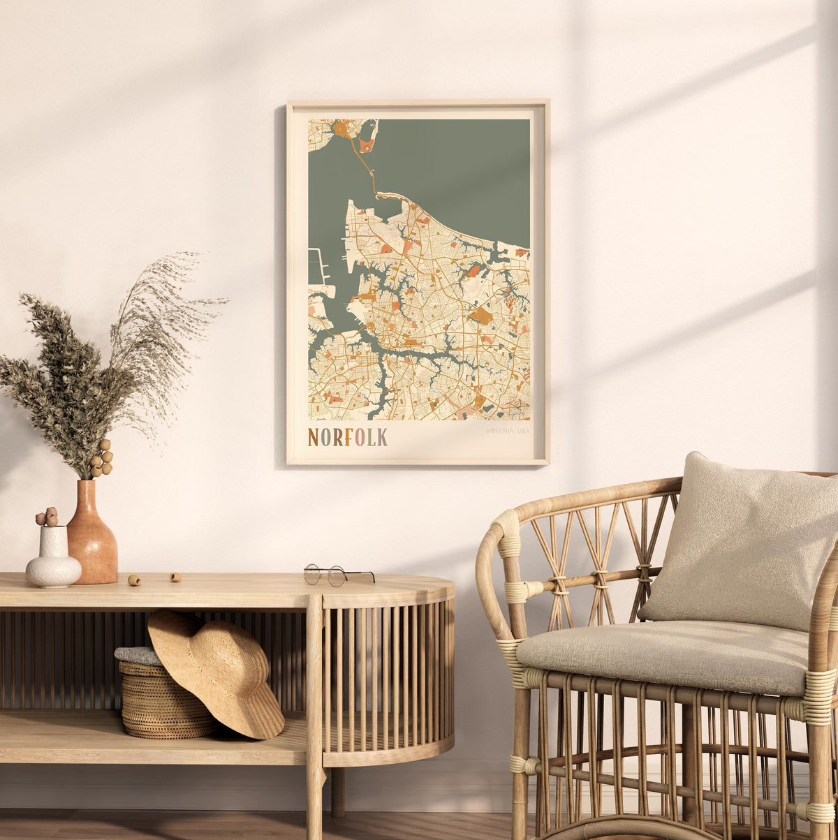 norfolk, virginia map poster - image 3