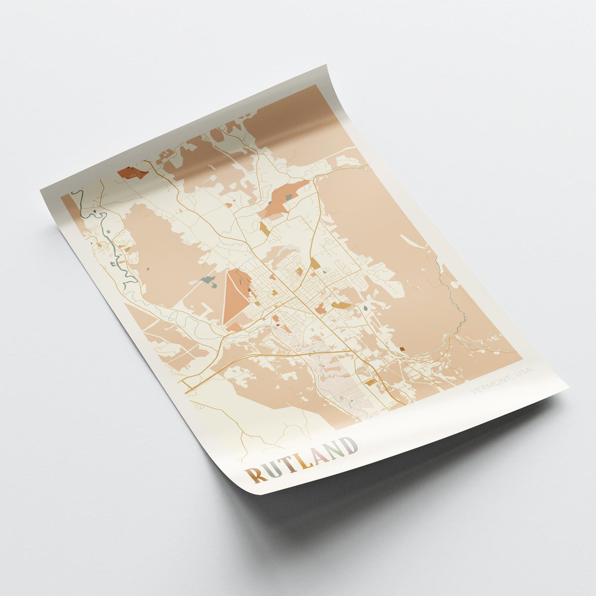 rutland, vermont map poster - image 4