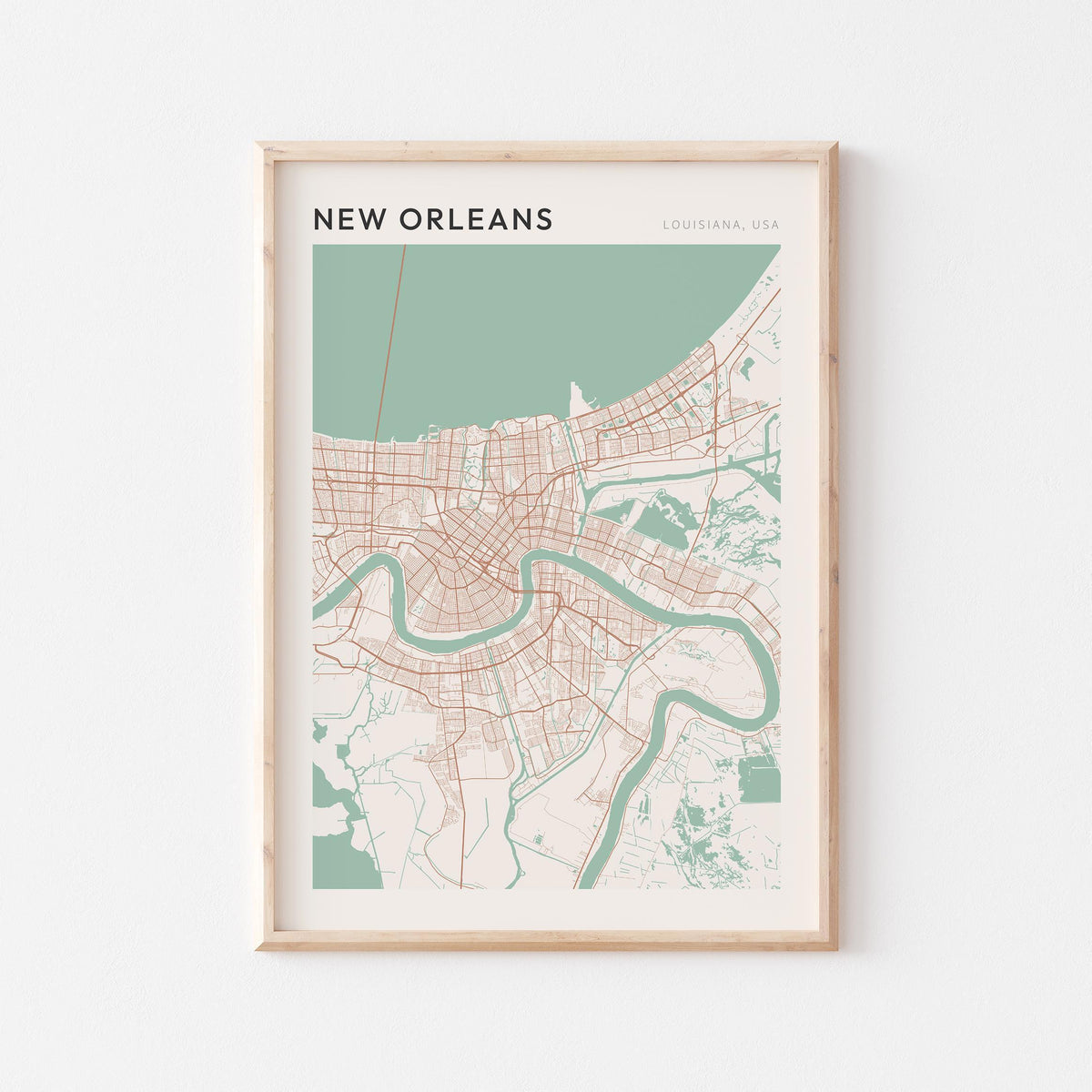 new orleans, louisiana map poster - image 1