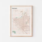 fresno, california map poster - image 1