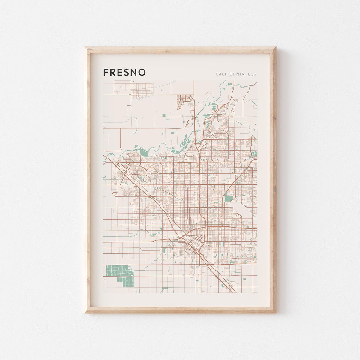 fresno, california map poster - image 1