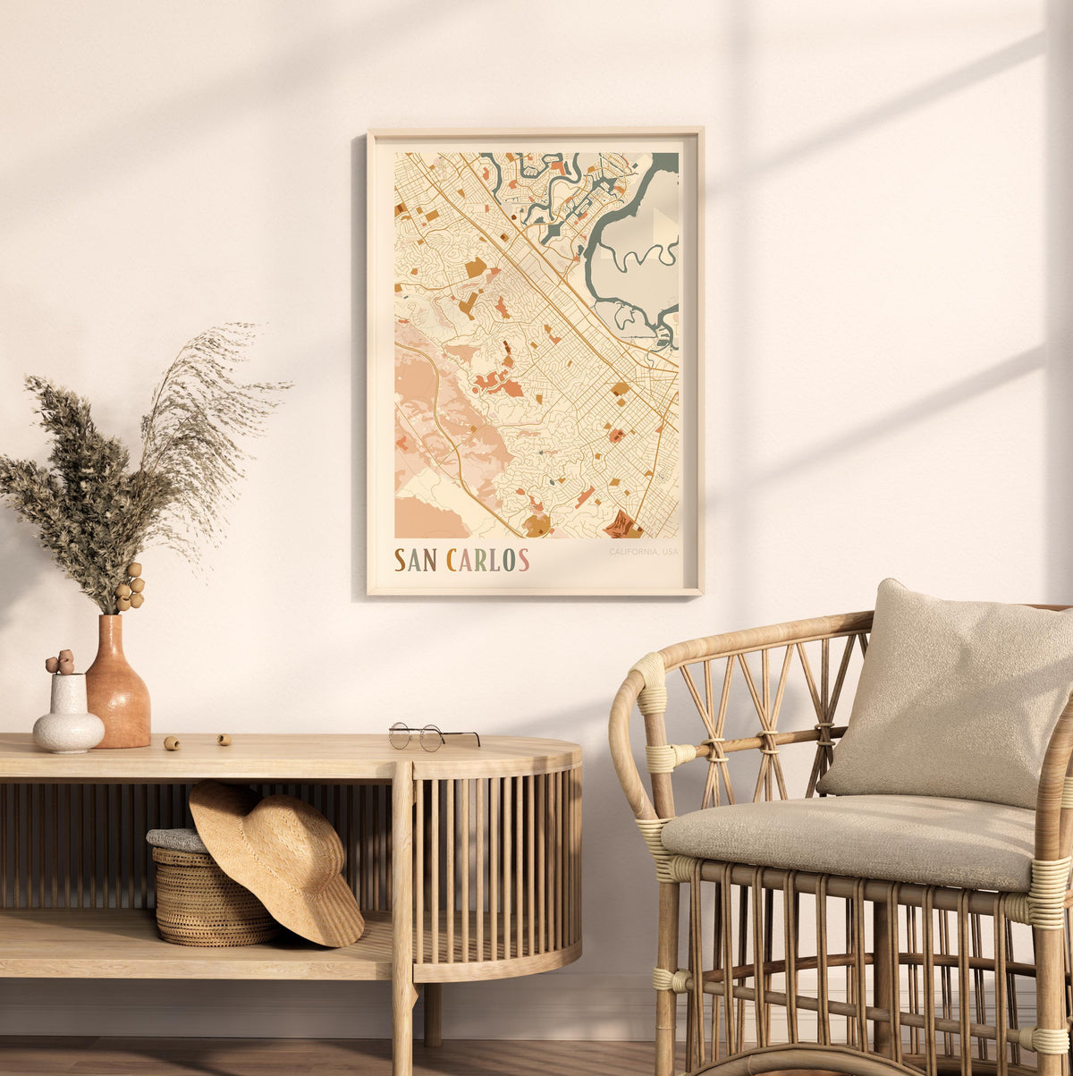 san carlos, california map poster - image 3