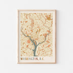 washington, d.c., district of columbia map poster - image 1
