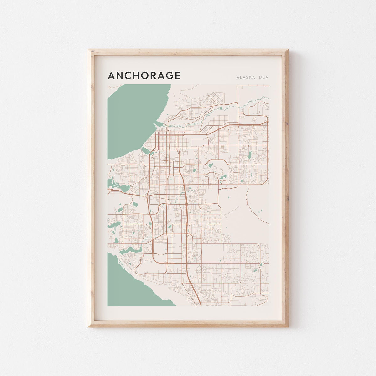 anchorage, alaska map poster - image 1