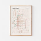 terre haute, indiana map poster - image 1