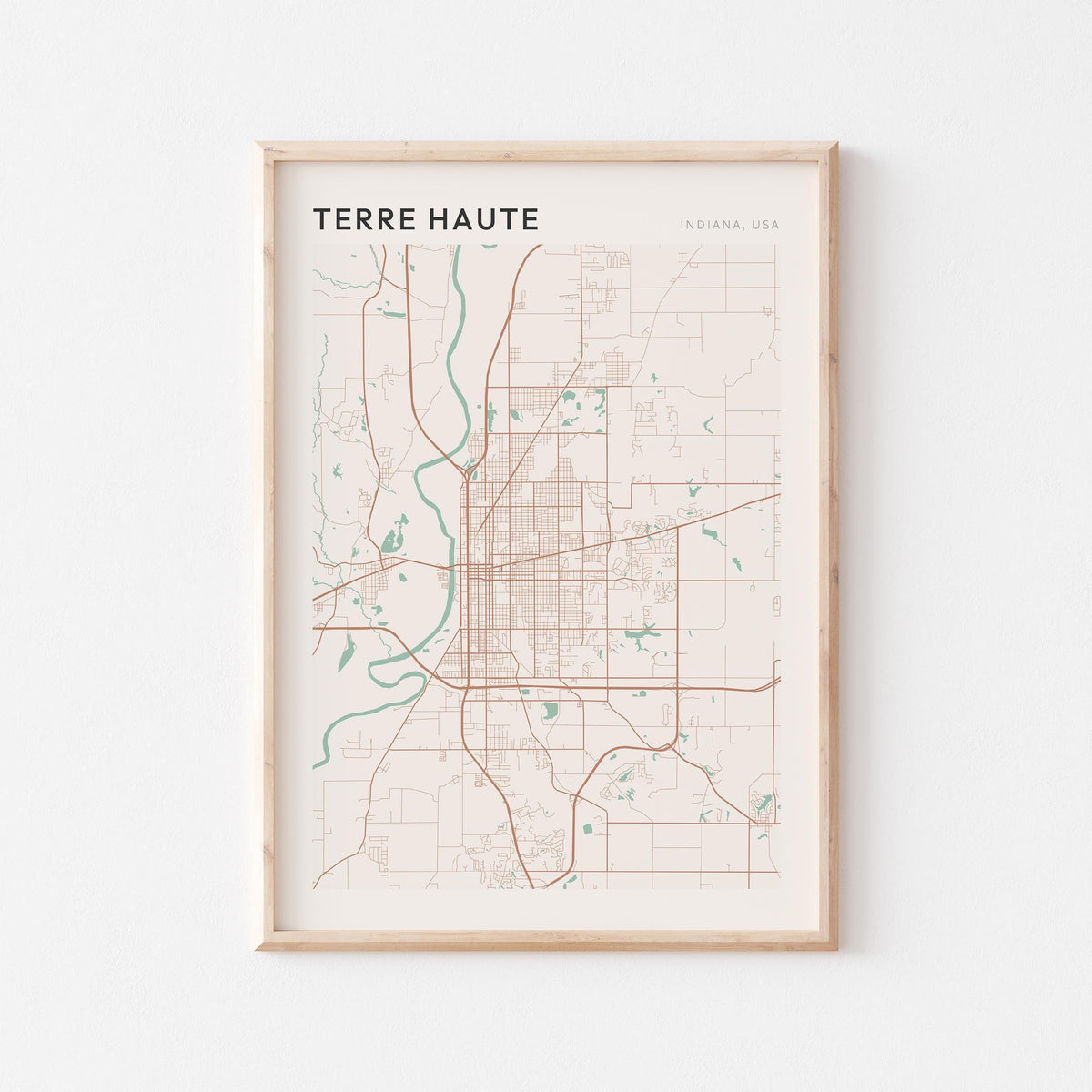 terre haute, indiana map poster - image 1