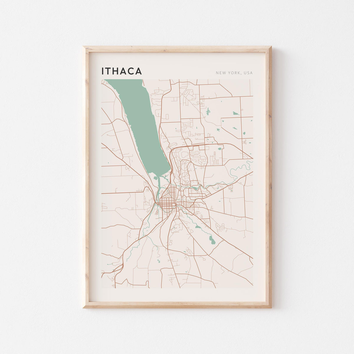 ithaca, new york map poster - image 1