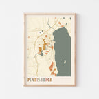 plattsburgh, new york map poster - image 1