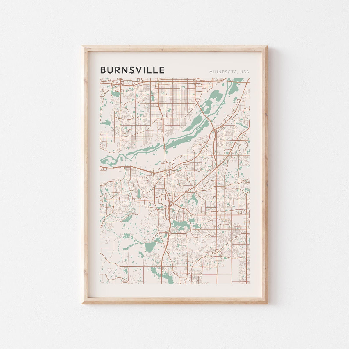 burnsville, minnesota map poster - image 1