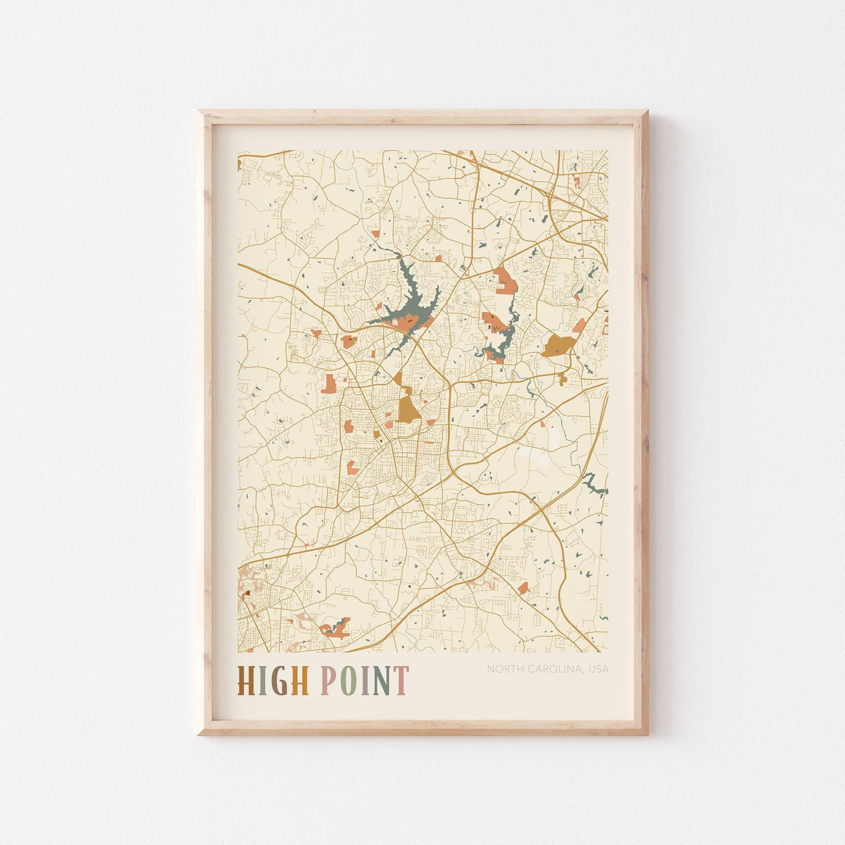 high point, north carolina map poster - image 1